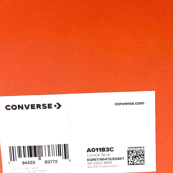 Converse Chuck 70 Shoes For Women White Egret Canvas High Top Sneakers A01183C - Picture 9 of 10